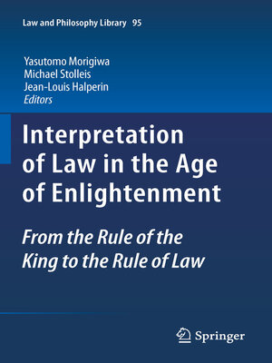 cover image of Interpretation of Law in the Age of Enlightenment